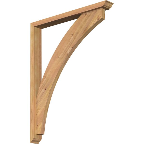 Ekena Millwork Thorton Traditional Smooth Bracket w/ Offset Brace, Western Red Cedar, 3 1/2"W x 30"D x 38"H BKT0402X30X38THR01SWR - main